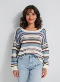 Pull stretch manches longues bleu WEEKEND MAXMARA femme