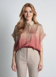 Chemisier fermeture boutonnée sur le devant manches courtes rose NOTSHY femme