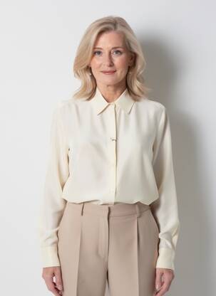 Chemisier coupe fluide manches longues beige WEEKEND MAXMARA femme