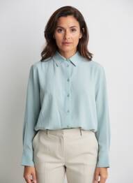 Chemisier tissage crêpe manches longues bleu WEEKEND MAXMARA femme