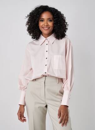Chemisier coupe droite manches longues rose HANA SAN femme