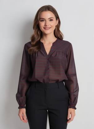 Chemisier coupe droite manches longues rouge MOS MOSH femme