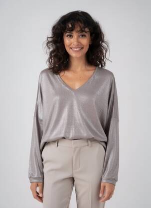 Top stretch manches longues gris NOTSHY femme