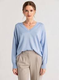 Pull col v manches longues bleu WEEKEND MAXMARA femme