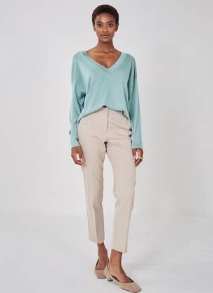 Pull col v manches longues vert WEEKEND MAXMARA femme