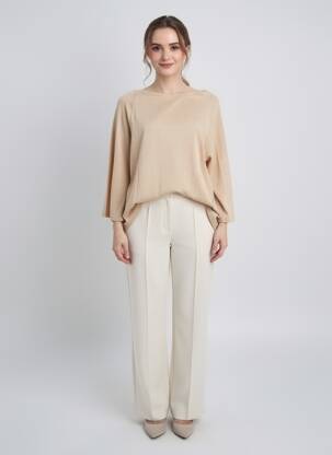 T-shirt manches 3/4 manches 3/4 beige NOTSHY femme