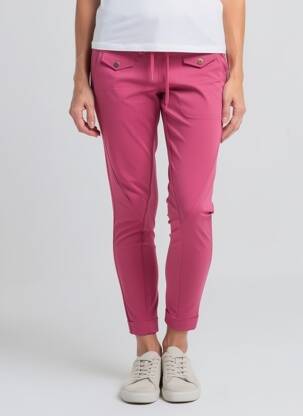 Pantalon slim taille élastique taille normale rose INDIES femme