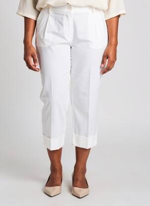 Pantalon 7/8 taille à pinces taille normale blanc RAFFAELLO ROSSI femme