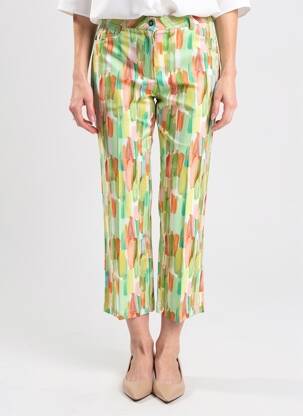 Pantalon 7/8 taille à pinces taille normale vert MAYJUNE femme
