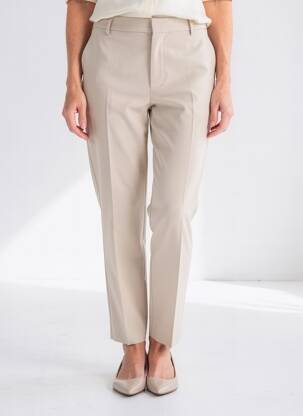 Pantalon chino fermeture zippée sous rabat avec crochet taille normale beige CLOSED femme