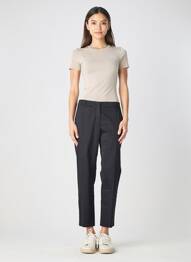 Pantalon chino tissage popeline taille normale noir WEEKEND MAXMARA femme
