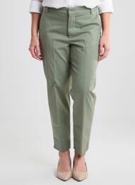 Pantalon chino tissage popeline taille normale vert CLOSED femme
