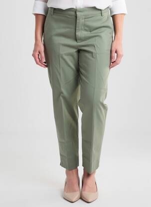 Pantalon chino tissage popeline taille normale vert CLOSED femme