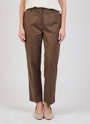 Pantalon droit tissage popeline taille normale marron WEEKEND MAXMARA femme