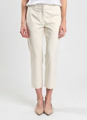 Pantalon 7/8 tissage popeline taille normale beige RAFFAELLO ROSSI femme
