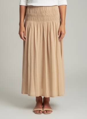 Jupe mi-longue stretch beige NOTSHY femme