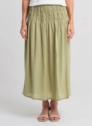 Jupe mi-longue stretch vert NOTSHY femme