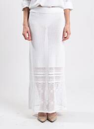 Jupe longue coupe droite blanc NOTSHY femme