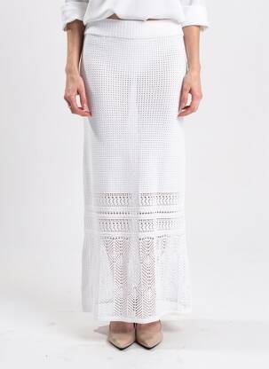 Jupe longue coupe droite blanc NOTSHY femme