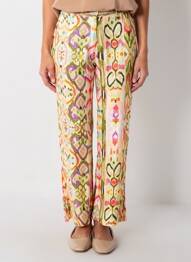 Pantalon droit fermeture zippée sous rabat boutonné vert LOLA CASADEMUNT femme