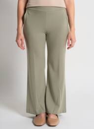 Pantalon flare taille élastique vert NOTSHY femme