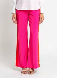 Pantalon flare taille élastique rose INDIES femme