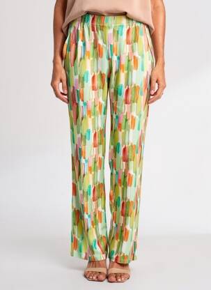 Pantalon droit taille élastique vert MAYJUNE femme