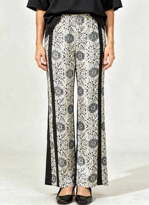 Pantalon flare taille élastique noir BEATE HEYMANN femme