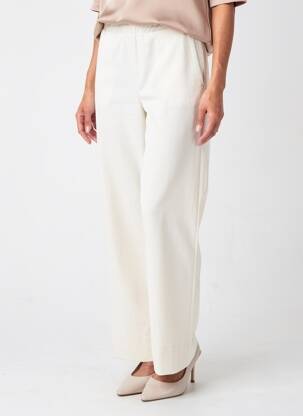 Pantalon droit taille élastique beige INDIES femme