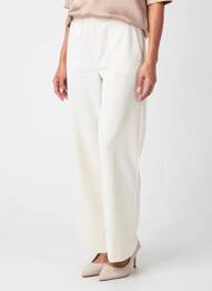 Pantalon droit taille élastique beige INDIES femme