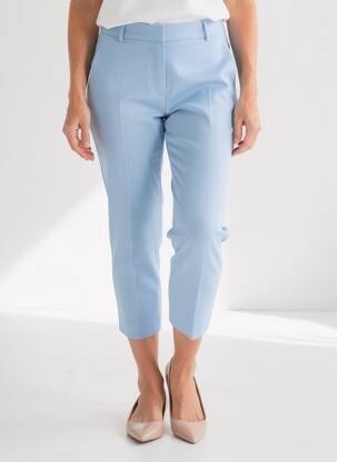 Pantalon 7/8 fermeture zippée sous rabat avec crochet bleu MAX MARA femme