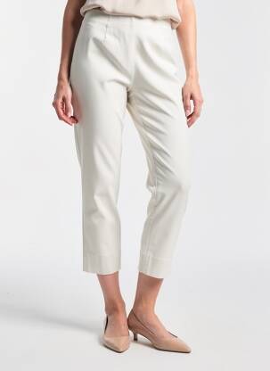Pantalon 7/8 tissage popeline taille normale beige RAFFAELLO ROSSI femme