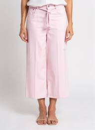 Pantalon 7/8 fermeture zippée sous rabat boutonné rose CLOSED femme
