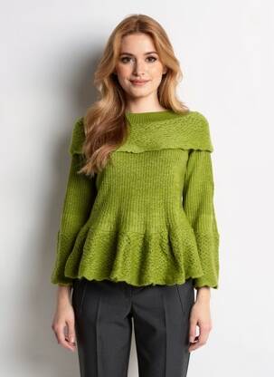 Pull coupe cintrée manches longues vert RHUM RAISIN femme