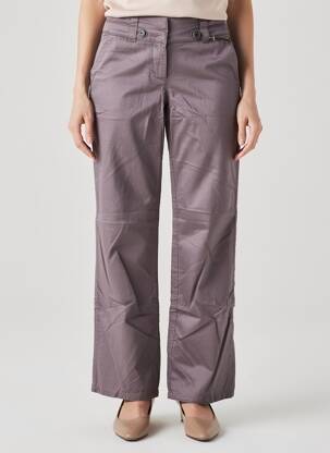 Pantalon droit tissage popeline taille normale gris IKKS femme