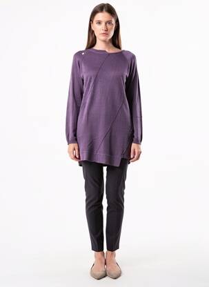 Pull coupe cintrée manches longues violet CHIPIE femme
