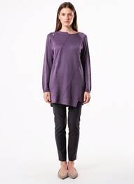 Pull coupe cintrée manches longues violet CHIPIE femme