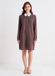 Robe mi-longue imprimé fleurs manches longues rouge MAISON SCOTCH femme