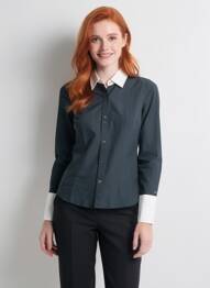 Chemisier coupe cintrée manches longues noir TOMMY HILFIGER femme