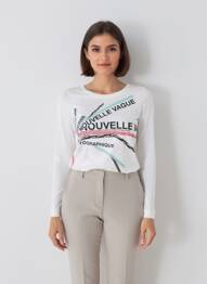 T-shirt manches longues manches longues blanc PEPE JEANS femme