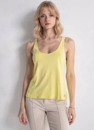 Débardeur stretch sans manche jaune I.CODE (By IKKS) femme