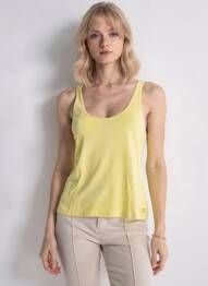 Débardeur stretch sans manche jaune I.CODE (By IKKS) femme