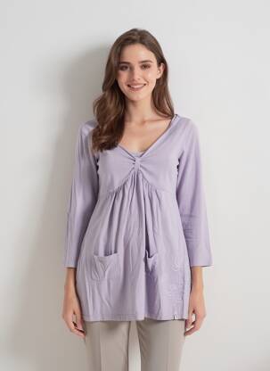 Top stretch manches longues violet GESCOT femme