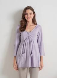 Top stretch manches longues violet GESCOT femme