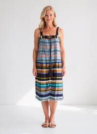 Robe mi-longue sans manche sans manche bleu DERHY femme