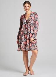 Robe courte manches longues manches longues rose IMPERIAL femme