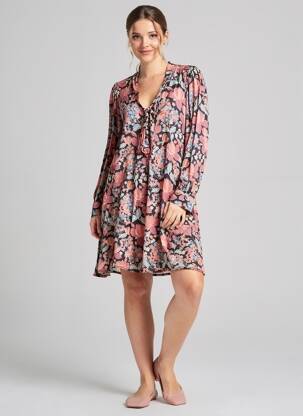 Robe courte manches longues manches longues rose IMPERIAL femme