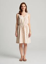Robe mi-longue imprimé fantaisie sans manche rose I.CODE (By IKKS) femme
