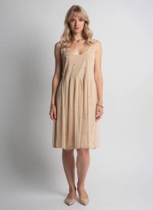 Robe mi-longue sans manche sans manche beige I.CODE (By IKKS) femme