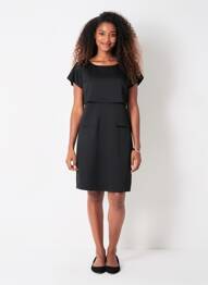 Robe courte manches courtes manches courtes noir I.CODE (By IKKS) femme